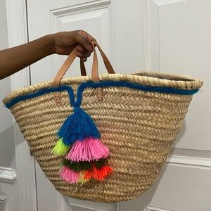 Moroccan tassel basket